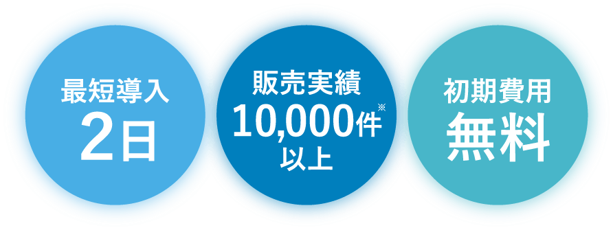 最短導入2日 販売実績10,000件以上 初期費用無料